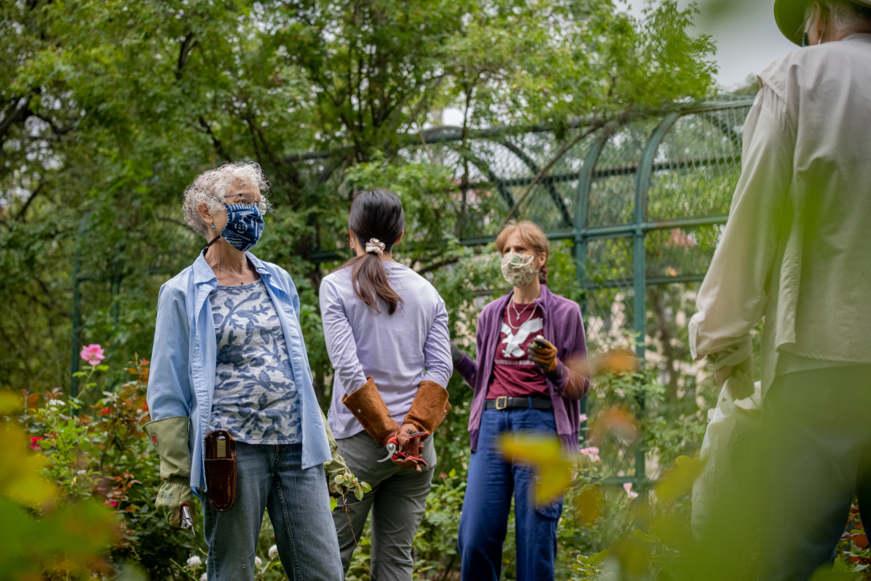 gardeners with masks on